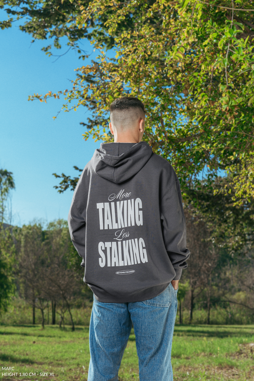 Gray Less Stalking Hoodie CoastBcn