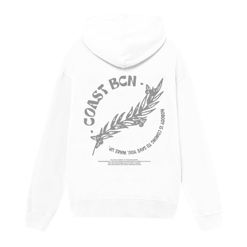 White Wake Up Hoodie CoastBcn