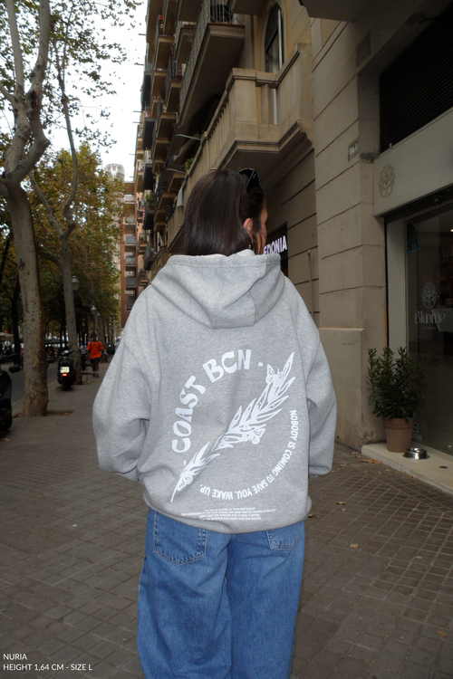 Heather Gray Wake Up Hoodie CoastBcn