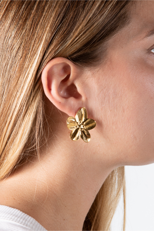 Gold Flower Earings CoastBcn