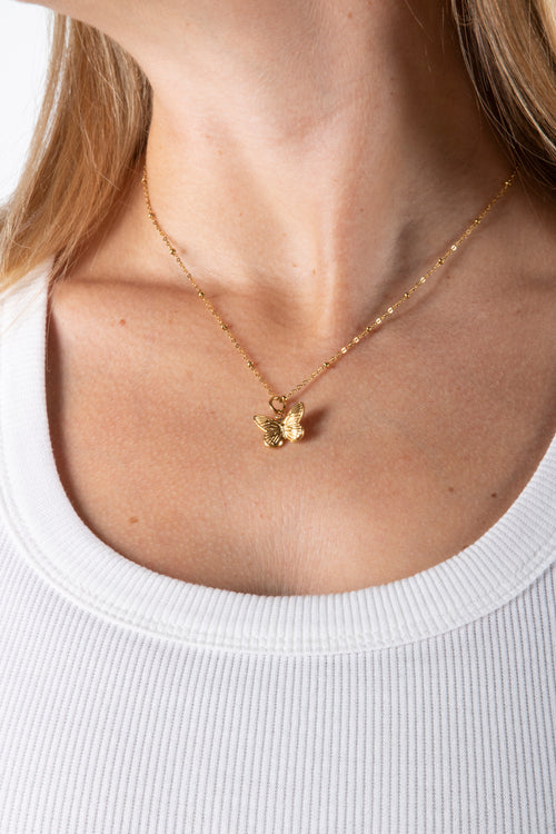 Gold Mariposa Necklace CoastBcn