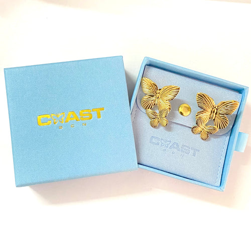 Gold Double Butterfly Earings CoastBcn