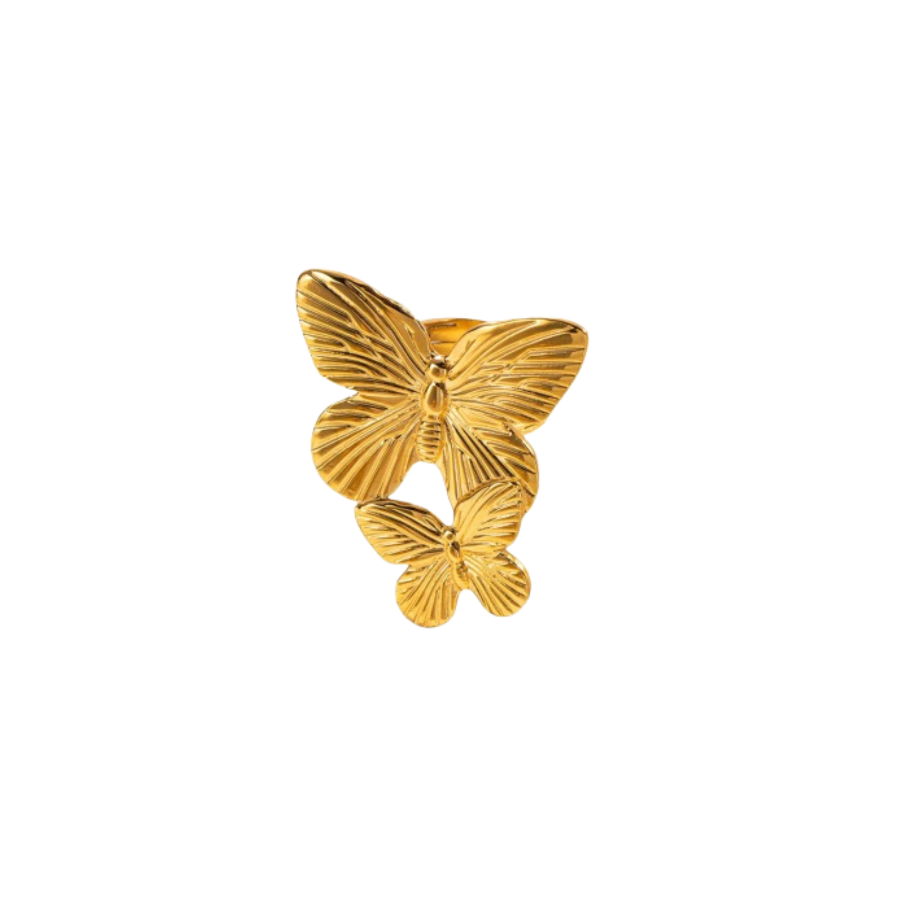 GOLD DOUBLE BUTTERFLY RING CoastBcn