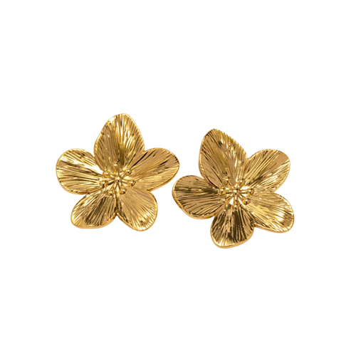 Gold Flower Earings CoastBcn